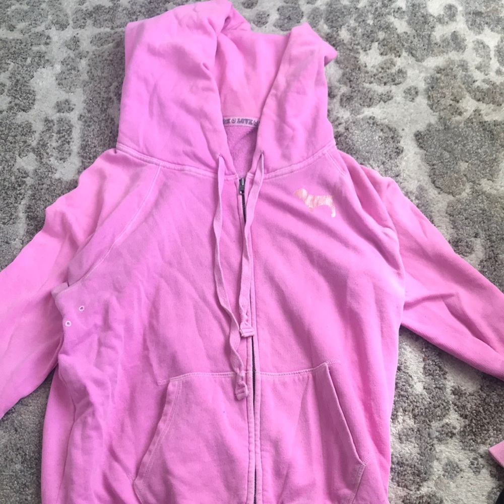 Retro Pink Victoria Secret 86 Hooded Jacket